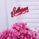 Topper "March 8 on a monogram" from plywood, 13x5 cm, red