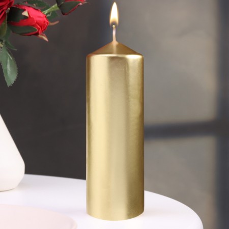 Candle "Column", gold, 5.5 × 15cm