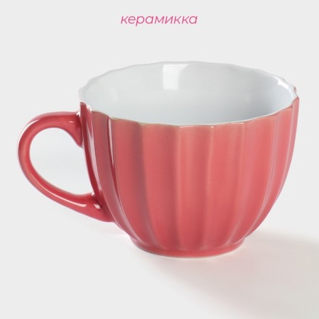 Mug ceramic share "Noemi", 430 ml, pink color-1