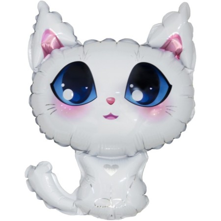 Foil ball 15 "Mini-Figure" Kitten ", white