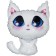 Foil ball 15 "Mini-Figure" Kitten ", white
