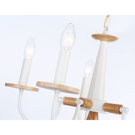 Suspended chandelier ambrella like, Modern, TR9592, 5HE14, white color, light wood-4