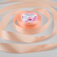 Satin tape, 25 mm × 23 ± 1 m, color peach No. 124