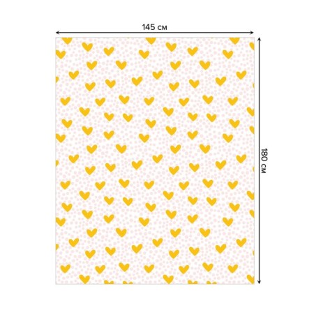 The tablecloth “Yellow hearts”, rectangular, Saten, size 145x180 cm-1