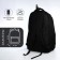 Youth backpack from textiles, 2 lightning departments, 4 pockets, black/white color