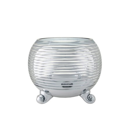 Decorative vase-sub-sink with stroke spraying, 18 × 18 × 15 cm, silver color