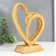 Polystone souvenir "Two hearts in one" gold 20.5x17x7 cm