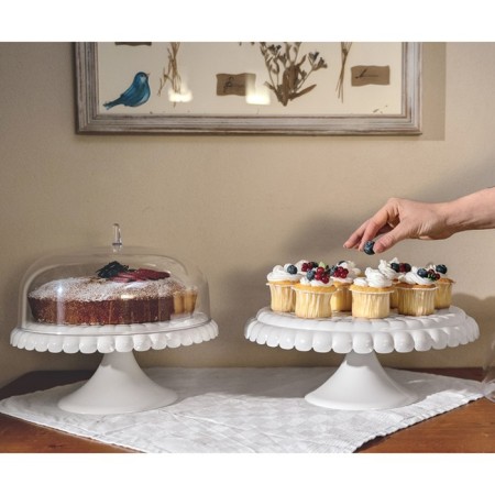 Cake stand on the leg with the Guzzini Tiffany lid, D = 30 cm, green color-5
