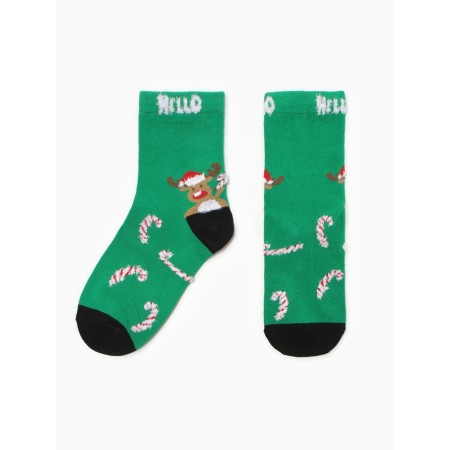 Children's socks "New Year's assorted" NDng3510-12, color mix, river 18-4
