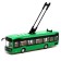 City trolleybus, 19 cm, 3 buttons, inertia, green color, light and sound effects