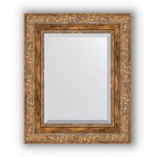 Mirror with fatset in the baguette frame - Antique bronze vignette 85 mm, 45 x 55 cm, evoForm