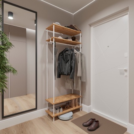 The rack "NOT CADER", a metal frame, 82.5 × 206.5 × 36.5 cm, white-1