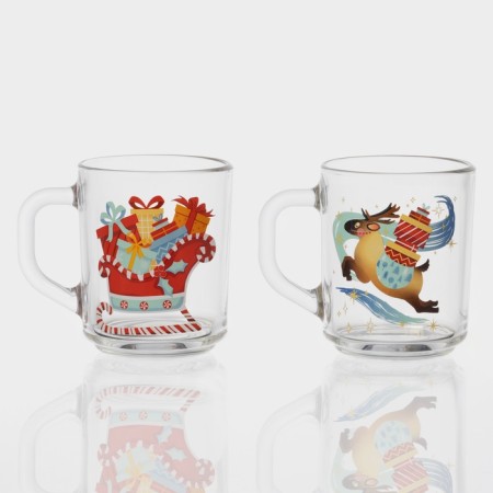 New Year's glass tea mug "Happy New Year", 200 ml, mix-7