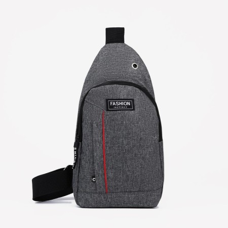 Male sling bag from textiles, gray color-2
