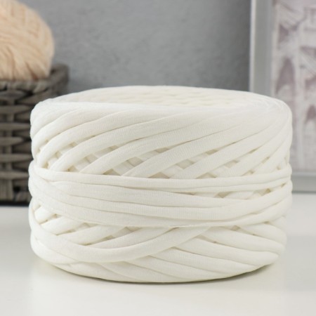 Knitted yarn, width 7-9 mm, 100m/295 gr ± 10% (01 - vanilla)