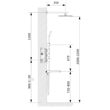 Timo Petruma SX-5049/00SM shower system, built into the thermostat, chrome-5