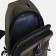 Male sling bag from textiles, headphones, green color