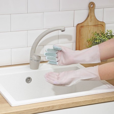 Raccoon Car gloves with brushes, PVC, 90 g, size L, color white