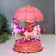 Souvenir Musical Mechanical Light "Carousel - Horses" Pink 12.3x12.3x18 cm