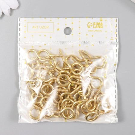 Screw-eye screw for attaching paintings, gold photographs (set 50 pcs) 2.8x1.3 cm-4
