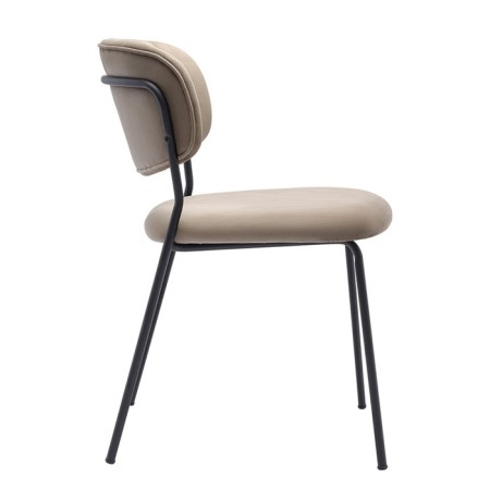 Eirill chair, 530 × 590 × 770 mm, velor, color light brown-6