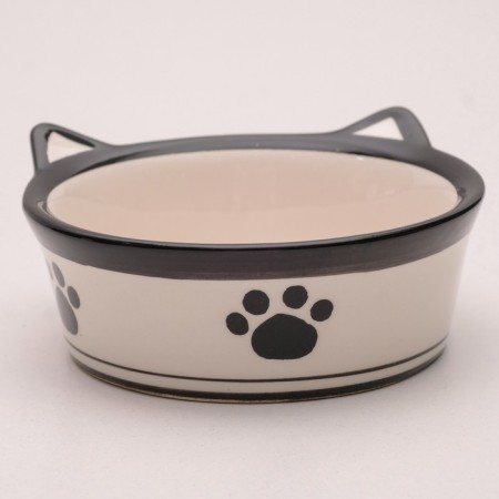 Ceramic bowl "Wintering cat" 200 ml 11 x 4.8 cm, white-black,-3