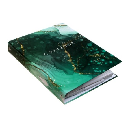 A notebook on the rings of A5 160 sheets in Calligrata Call "Green Marble", cover 7BC, without deforestation under the ring, OFSET BOCom-3