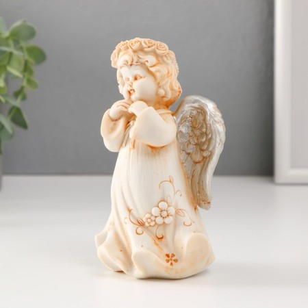 Polystone souvenir "Angel in a flower dress and a wreath with silver wings" mix 14.5 cm-2