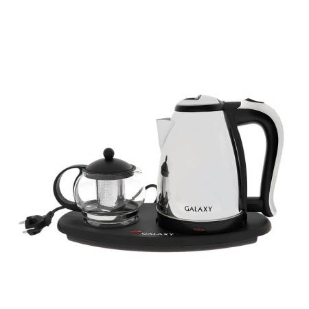 Electric kettle Galaxy Gl 0401, metal, 1.8/0.8 l, 2035 watts, silver