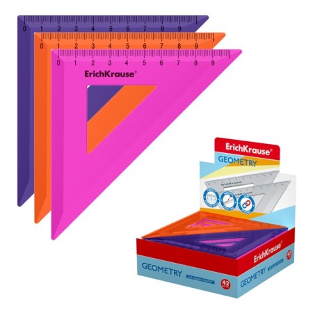 Triangle 45 °/ 9 cm Erichkrause "Caribbean Sunset", plastic, mix of 3 colors, in a box-display box