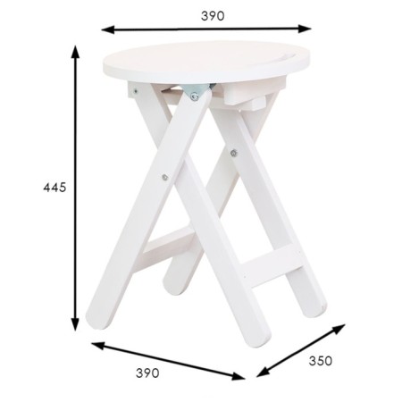 Folding stool, 350x390x445, snow-1