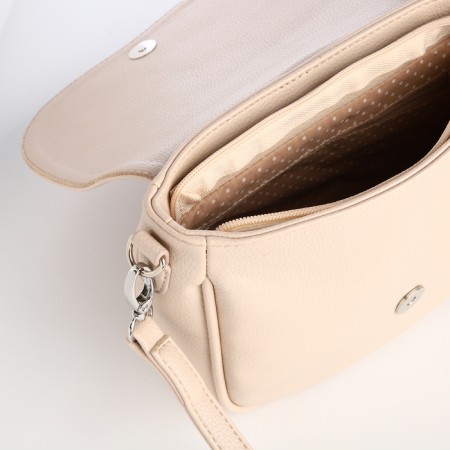Female bag on a valve, beige color-5