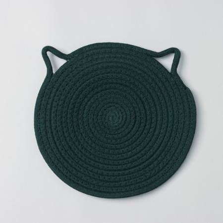 Serving napkin on the table "Kotya", d = 29 cm, green color-1