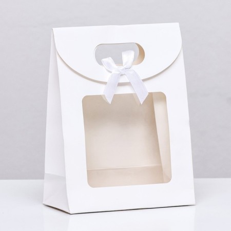 Box-pack, with a window, white, 16 x 12 x 6 cm