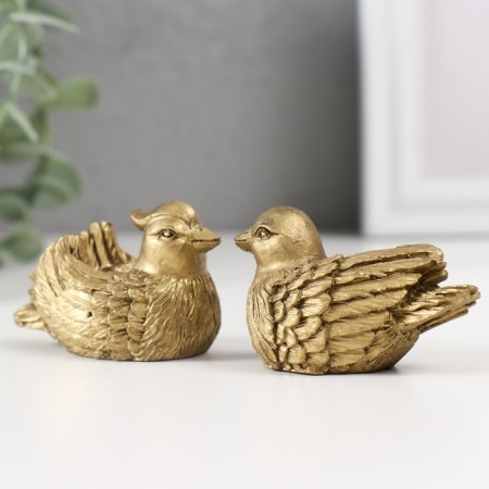 NECSK Polystone Bronze "Ducks-Mandarinki" set 2 pcs 3.5x5x33 cm-2