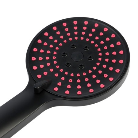 Shower watering can Zein Z3542, d = 120 mm, 5 modes, pink nozzles "hearts", black-6