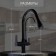Zein Z7212 kitchen mixer, drinking water crane, with sliding pour, brass, black