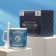 Ceramic mug with a spoon "The best grandfather in the world", 350 ml, blue color