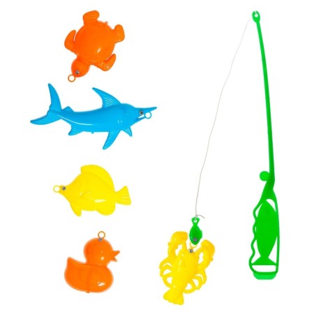 Magnetic fishing "Bright fish", 1 fishing rod, 5 fish, color mix-7