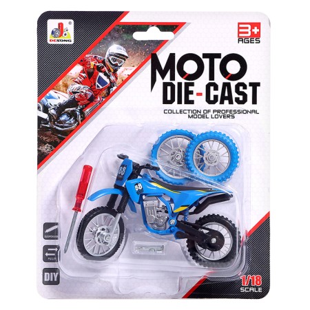 Enduro motorcycle, metal, with interchangeable wheels, 1:18, MIX color-9