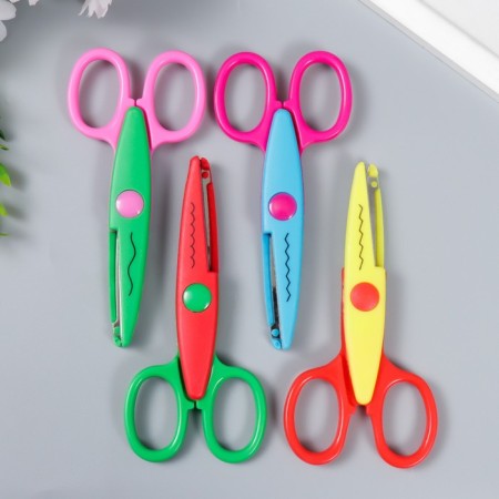 Scissors of embossed "Flower" (set 4 pcs) 13 cm mix-2