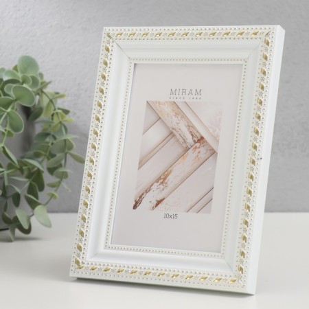 Photo frame Plastic "Mira" 10x15 cm, 642968-4, white (plastic screen)-1