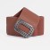 Women's belt, width 6 cm, buckle metal, brown color