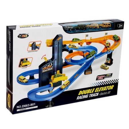 Speed ​​Auto Trade, multi -level, with an elevator, cars in the kit, works from batteries-15
