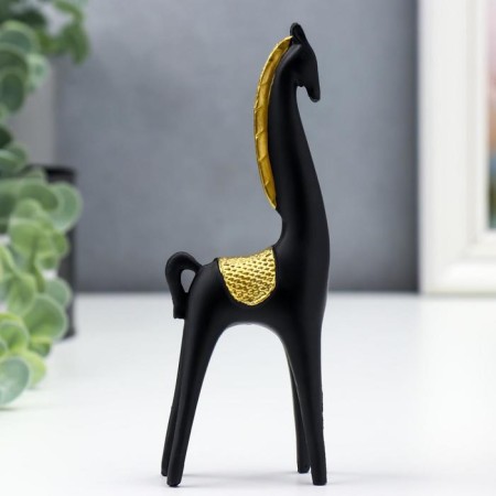 Polystone souvenir "Black horse with a golden mane" 15x2.5x5 cm