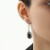 Set 2 objects: earrings, necklace "elite" drops of triangle, black and white color in silver