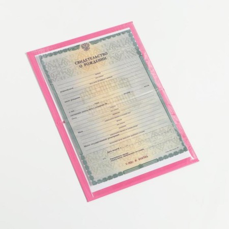 Folder for the birth certificate "Collage", for a girl, a5-1