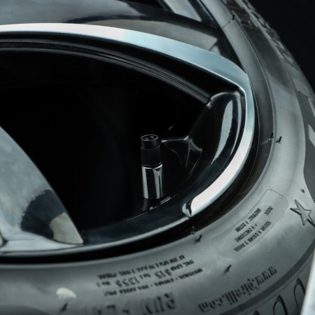 Airline caps, on a tire valve, with a key, black-2