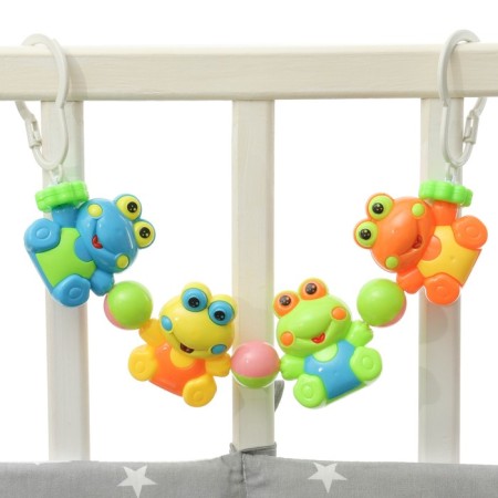 Stretching on the stroller/crib "frog", 4 toys, color mix, crush me-5
