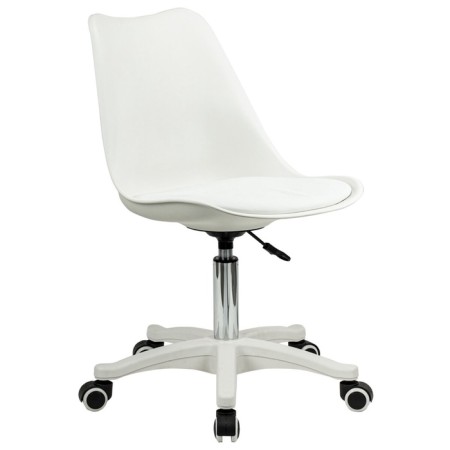 Armchair for operator Brabix Eames MG-310 PL, white plastic, eco-leather white